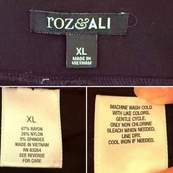 Roz and Ali Womens Size XL High Waist Black Stretch Dress Pants Dress Barn - Picture 4 of 8